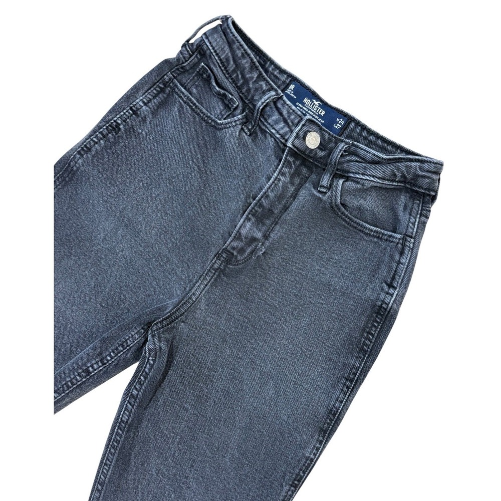 Hollister Y2K Mom Jeans Womens 0R W24 L27 Black Ultra High-Rise Stretch 2010